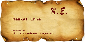Maskal Erna névjegykártya